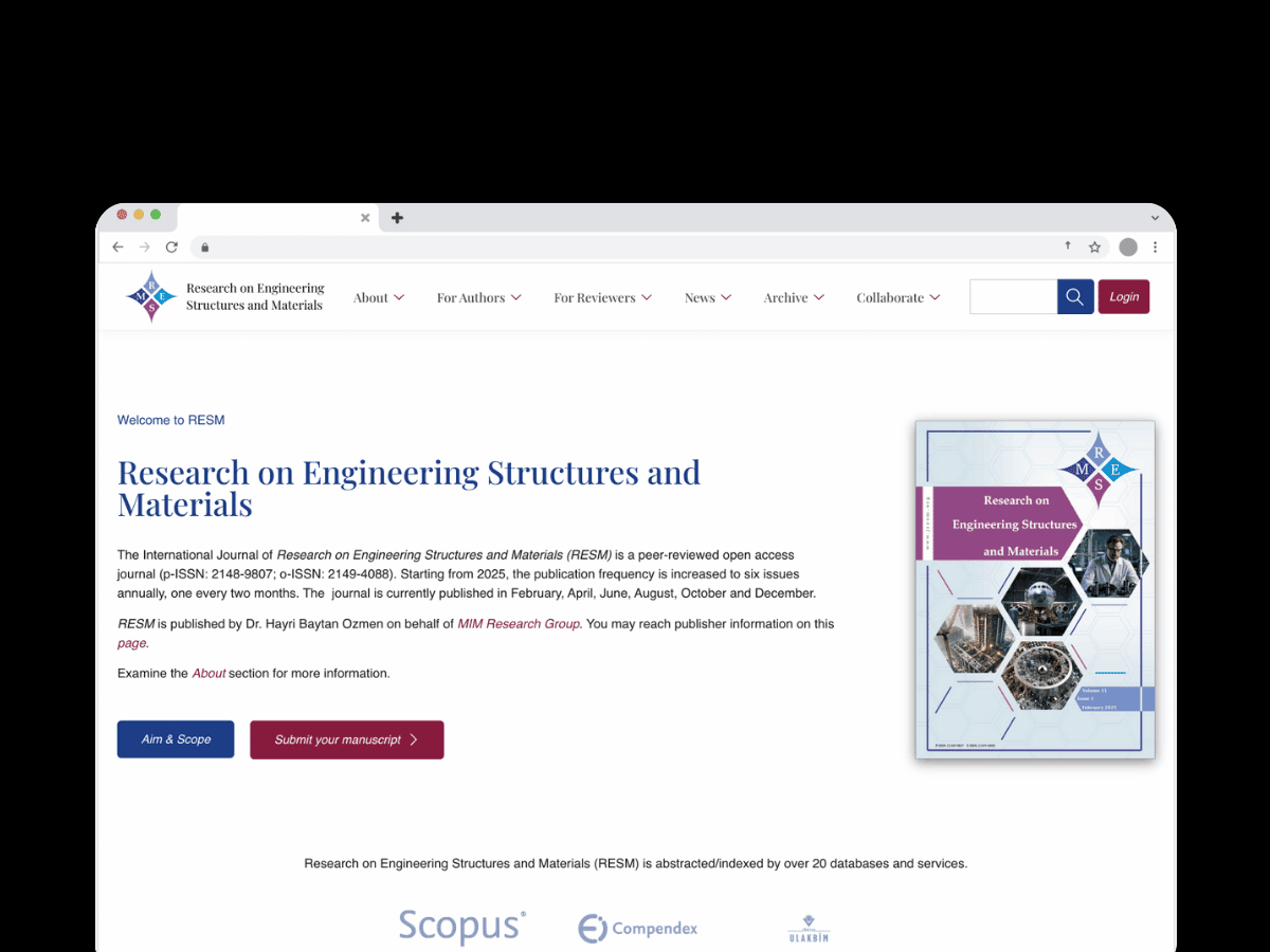 Journal of Research on Engineering Structures and Materials